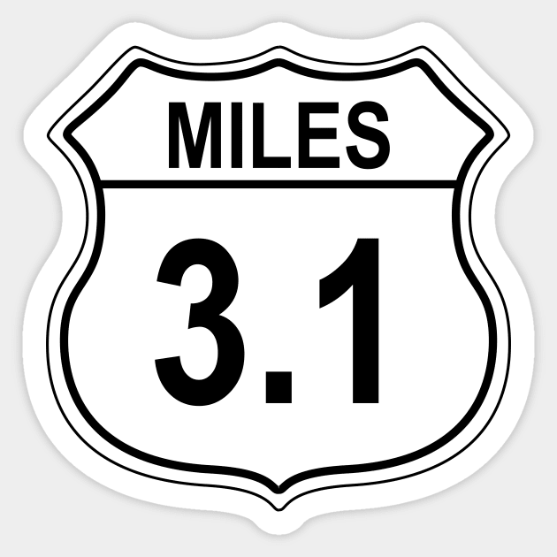 3.1 Mile 5k US Highway Sign Sticker by IORS